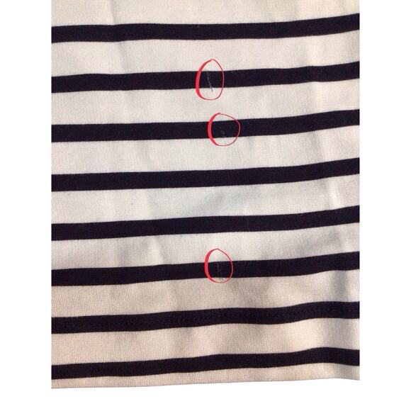 Banana Republic Wide Leg Jumpsuit Size 10 White Navy Blue Stripe Belted Waist - Picture 16 of 16